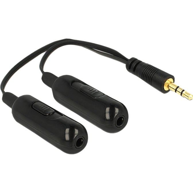 0.19m, 3.5mm/2x3.5mm cavo audio 0,19 m Nero