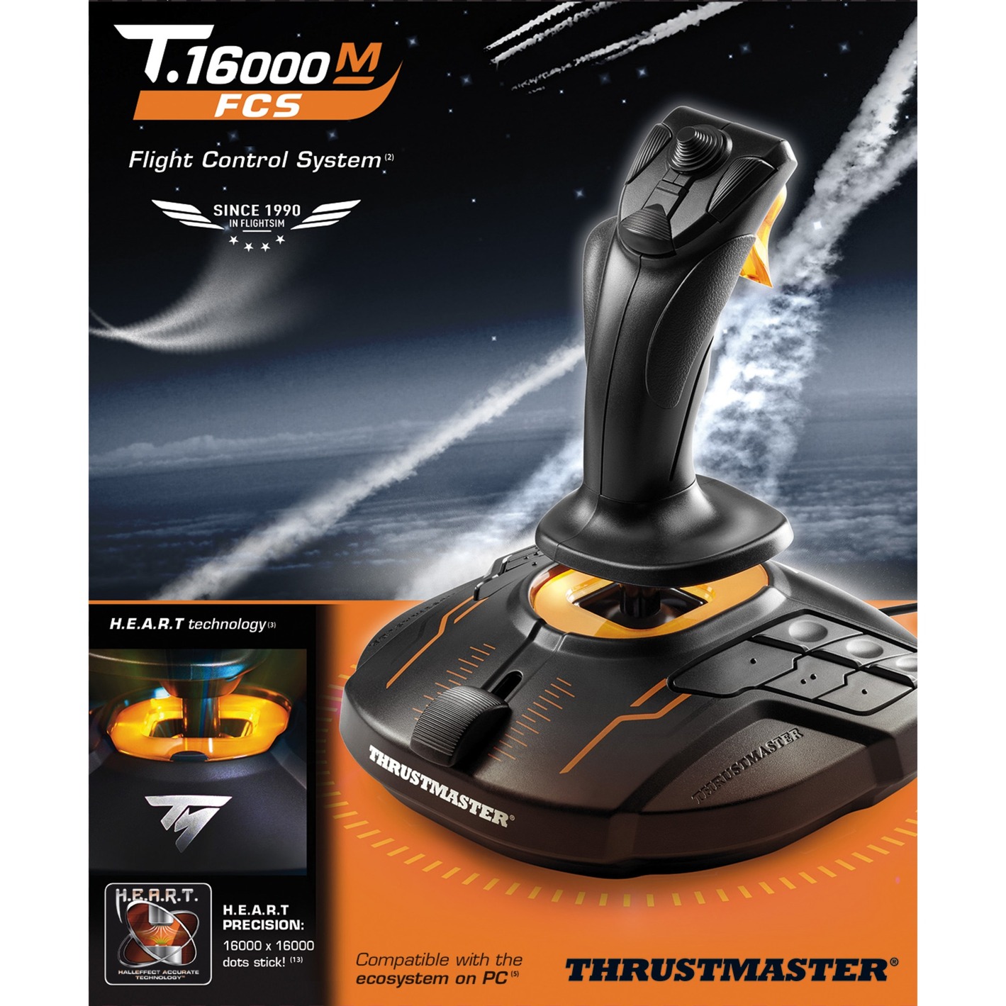 T-16000M FC S Nero, Arancione USB Joystick