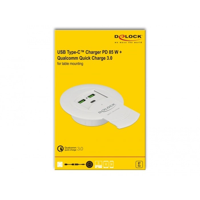 DeLOCK 64065 Caricabatterie per dispositivi mobili Bianco Interno bianco, Interno, dC, 12 V, Bianco