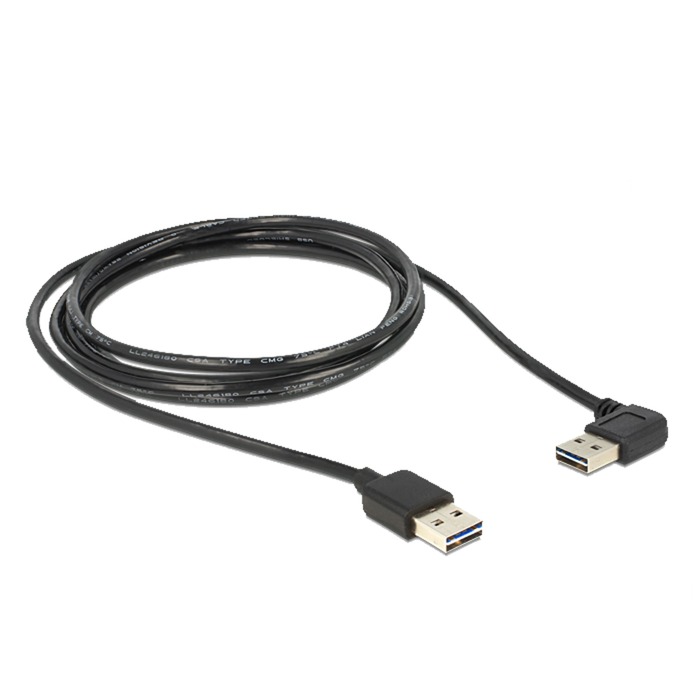 1m USB 2.0 a m/m 90° cavo USB USB a Nero