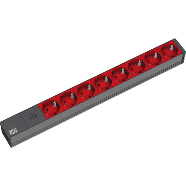 19'''' 2m 8x Schuko H05VV-F 3G 1.00mm² prolunghe e...
