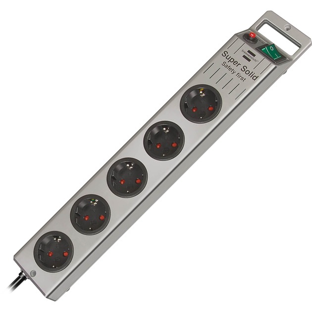 Super-Solid Line Argento 5 presa(e) AC 2,5 m